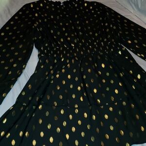 Womens SHEIN Black Dress with Gold Accents XL